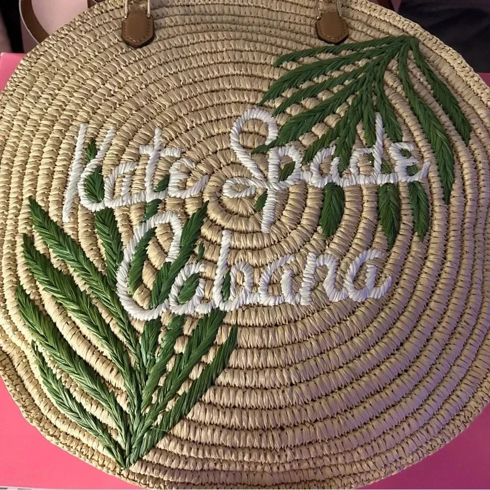 Kate Spade Sunkiss Cabana Straw Circle Tote